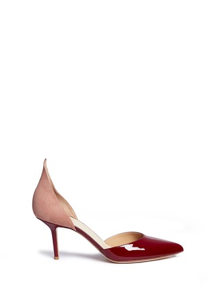 Main View - Click To Enlarge - FRANCESCO RUSSO - Suede and patent leather d'Orsay pumps