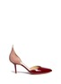 Main View - Click To Enlarge - FRANCESCO RUSSO - Suede and patent leather d'Orsay pumps