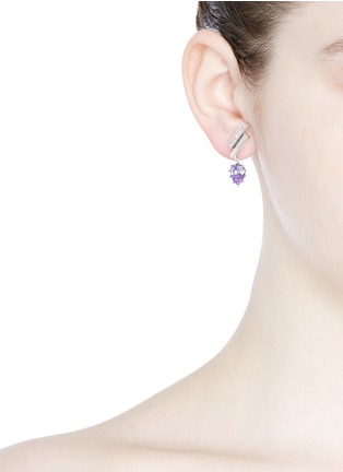 Figure View - Click To Enlarge - EDDIE BORGO - 'Estate Pop Ear Climbers' glass crystal drop earrings