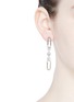 Figure View - Click To Enlarge - EDDIE BORGO - 'Estate Pop' padlock hoop glass crystal drop earrings