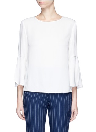 Main View - Click To Enlarge - TOPSHOP - Trumpet cuff dot embroidered blouse