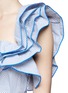 Detail View - Click To Enlarge - 72722 - 'Bearded Iris' diamond print ruffle one-shoulder top