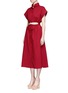Front View - Click To Enlarge - 72722 - Cutout drawstring waist dress
