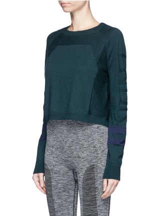 Front View - Click To Enlarge - 72883 - 'Ace' Merino wool blend cropped sweater