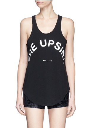 Main View - Click To Enlarge - THE UPSIDE - 'Issy' logo print cotton jersey tank top