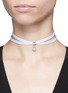 Figure View - Click To Enlarge - FALLON - 'Monarch Le Petit' cubic zirconia wraparound leather necklace