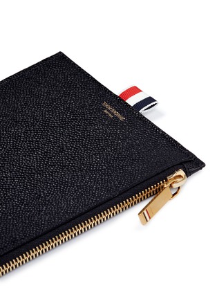 Detail View - Click To Enlarge - THOM BROWNE  - Pebble grain leather large zip coin pouch