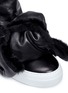 Detail View - Click To Enlarge - JOSHUA SANDERS - Shearling Bow Bomb leather sneaker boots