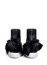 Front View - Click To Enlarge - JOSHUA SANDERS - Shearling Bow Bomb leather sneaker boots