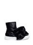 Main View - Click To Enlarge - JOSHUA SANDERS - Shearling Bow Bomb leather sneaker boots