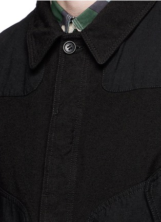 Detail View - Click To Enlarge - COMME DES GARÇONS HOMME - Garment dyed hopsack coat