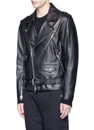 Front View - Click To Enlarge - 3.1 PHILLIP LIM - Belted lambskin leather biker jacket