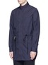 Front View - Click To Enlarge - 3.1 PHILLIP LIM - Pinstripe drawstring cotton shirt jacket