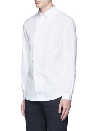 Front View - Click To Enlarge - CHRISTOPHER KANE - Zigzag front placket cotton shirt