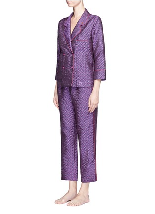 Figure View - Click To Enlarge - 72930 - 'Donald T' diamond jacquard pyjama shirt