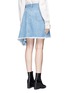 Back View - Click To Enlarge - 72951 - Extended panel frayed denim skirt
