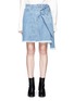 Main View - Click To Enlarge - 72951 - Extended panel frayed denim skirt