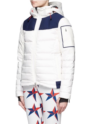 Front View - Click To Enlarge - PERFECT MOMENT - 'Amak' colourblock quilted down ski jacket