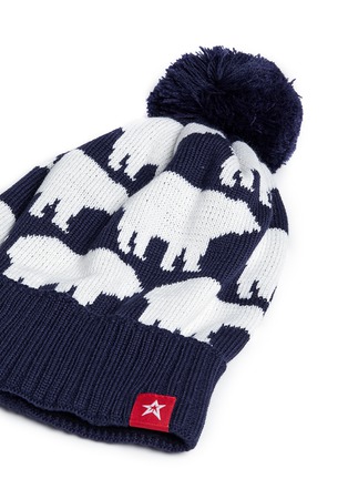 Detail View - Click To Enlarge - PERFECT MOMENT - 'Multi Bear' intarsia Merino wool blend pompom beanie