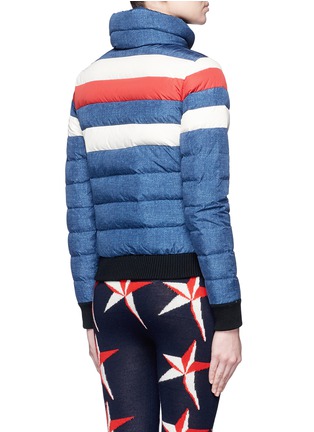 Back View - Click To Enlarge - PERFECT MOMENT - 'Queenie' denim print quilted down ski jacket