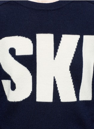 Detail View - Click To Enlarge - PERFECT MOMENT - 'Ski' slogan Merino wool sweater