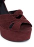 Detail View - Click To Enlarge - SAINT LAURENT - 'Candy' bow suede platform sandals