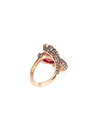 Figure View - Click To Enlarge - STEPHEN WEBSTER - 'Snake' diamond ruby 18k rose gold ring