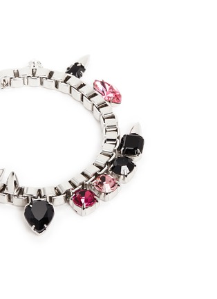 Detail View - Click To Enlarge - JOOMI LIM - 'Organized Chaos' spike stud crystal chain bracelet