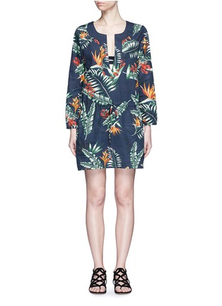 Main View - Click To Enlarge - WE ARE HANDSOME - 'The Bazaar' tropical cotton drawstring tunic dress