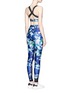 Back View - Click To Enlarge - WE ARE HANDSOME - 'The Dalliance' print mesh trim active leggings