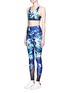 Front View - Click To Enlarge - WE ARE HANDSOME - 'The Dalliance' print mesh trim active leggings