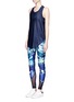Figure View - Click To Enlarge - WE ARE HANDSOME - 'The Dalliance' print mesh trim active leggings