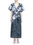 Main View - Click To Enlarge - WE ARE HANDSOME - 'The Hybrid' tie waist floral cotton maxi kaftan