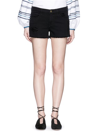 Detail View - Click To Enlarge - FRAME - 'Le Cut Off' distressed denim shorts