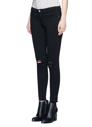 Front View - Click To Enlarge - FRAME - 'Le Skinny De Jeanne' distressed cropped jeans