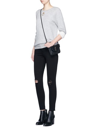 Figure View - Click To Enlarge - FRAME - 'Le Skinny De Jeanne' distressed cropped jeans