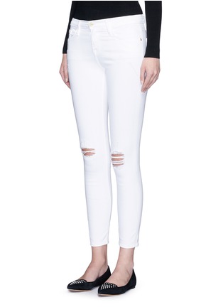 Front View - Click To Enlarge - FRAME - 'Le Skinny De Jeanne' distressed cropped jeans