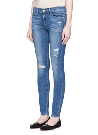 Front View - Click To Enlarge - FRAME - 'Le Skinny de Jeanne' distressed jeans