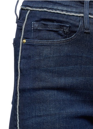 Detail View - Click To Enlarge - FRAME - 'Le Capri' piped cotton blend wide leg jeans
