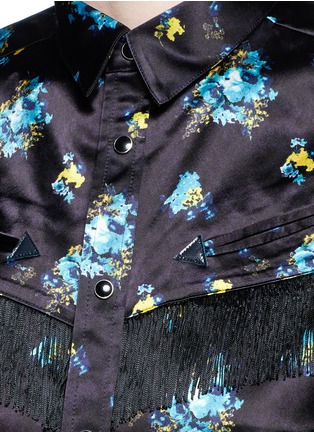Detail View - Click To Enlarge - TOGA ARCHIVES - Fringed flower print shirt