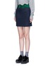 Front View - Click To Enlarge - TOGA ARCHIVES - Embroidered wavy trim wool mini skirt