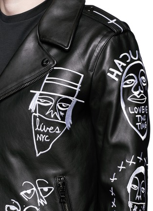 Detail View - Click To Enlarge - HACULLA - 'NYC Tribe' leather biker jacket