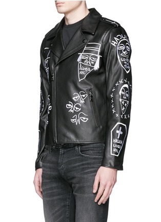 Front View - Click To Enlarge - HACULLA - 'NYC Tribe' leather biker jacket