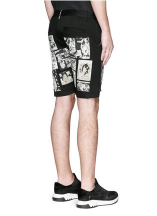 Back View - Click To Enlarge - HACULLA - Art patchwork appliqué denim shorts