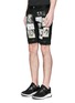 Front View - Click To Enlarge - HACULLA - Art patchwork appliqué denim shorts