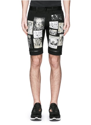 Main View - Click To Enlarge - HACULLA - Art patchwork appliqué denim shorts