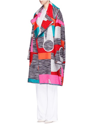 Front View - Click To Enlarge - ROKSANDA - Marled mix tapestry jacquard oversize coat