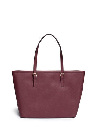 Back View - Click To Enlarge - MICHAEL KORS - 'Jet Set Travel' saffiano leather top zip tote