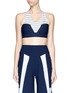 Main View - Click To Enlarge - LUCAS HUGH - 'Neva' pinstripe sports cropped top