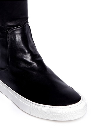 Detail View - Click To Enlarge - EUGÈNE RICONNEAUS - 'E-High' stripe leather thigh high sneaker boots